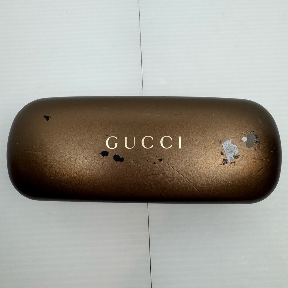 GUCCI EYEGLASSES GG 3200 310 140 TRANSPARENT GREEN & NUDE BEIGE Semi Cat Eye - Picture 2 of 16